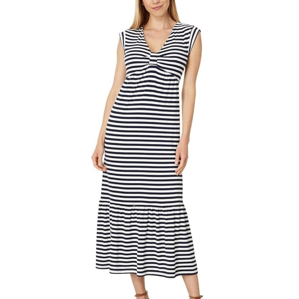 Women’s dress Stripe Tiered Midi Dress Size XS